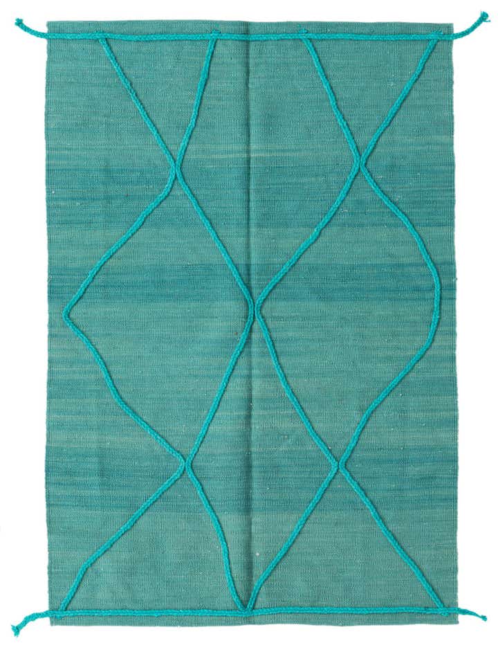 3' 4 x 5' Hand Knotted Moroccan Wool Rug