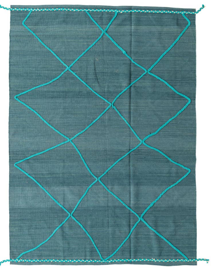 Detail image of 5' 8 x 7' 8 Hand Knotted Moroccan Wool Rug