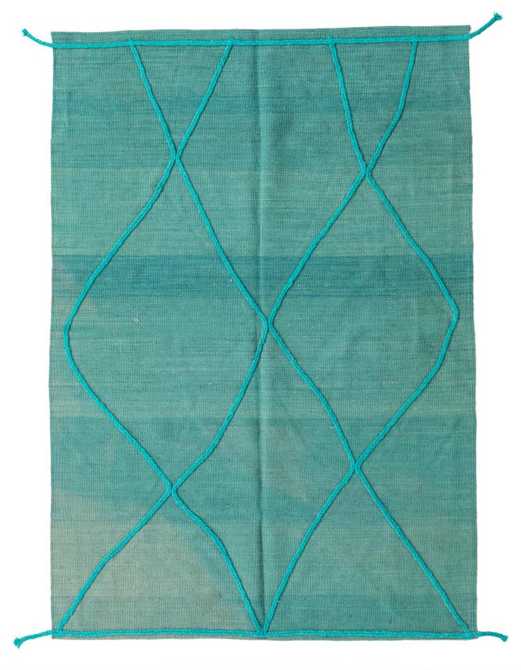 Detail image of 4' 3 x 5' 10 Hand Knotted Moroccan Wool Rug