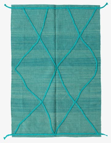 3' 4 x 5' Hand Knotted Moroccan Wool Rug