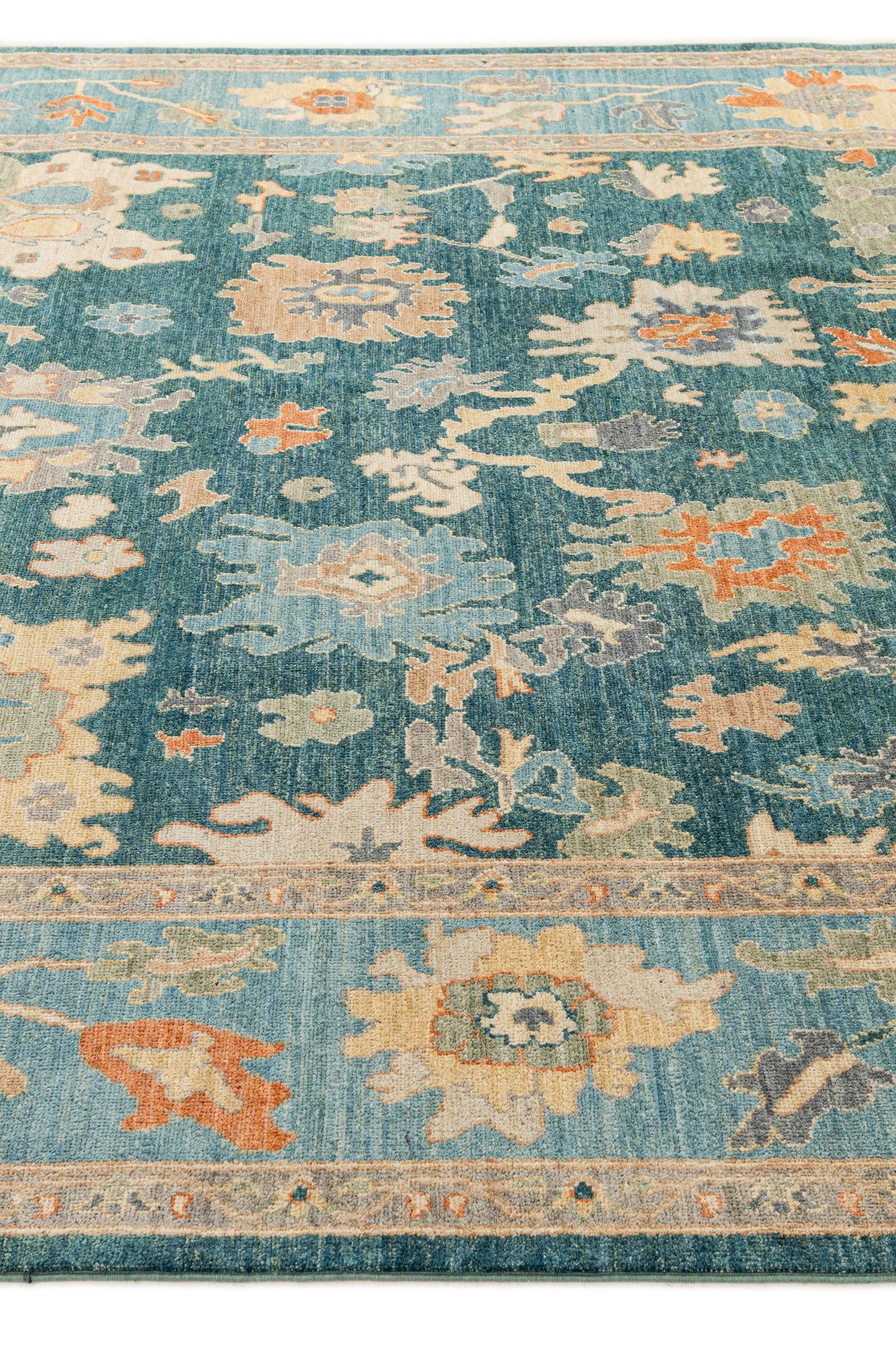 7' 10 x 10' Hand Knotted Oushak Wool Rug