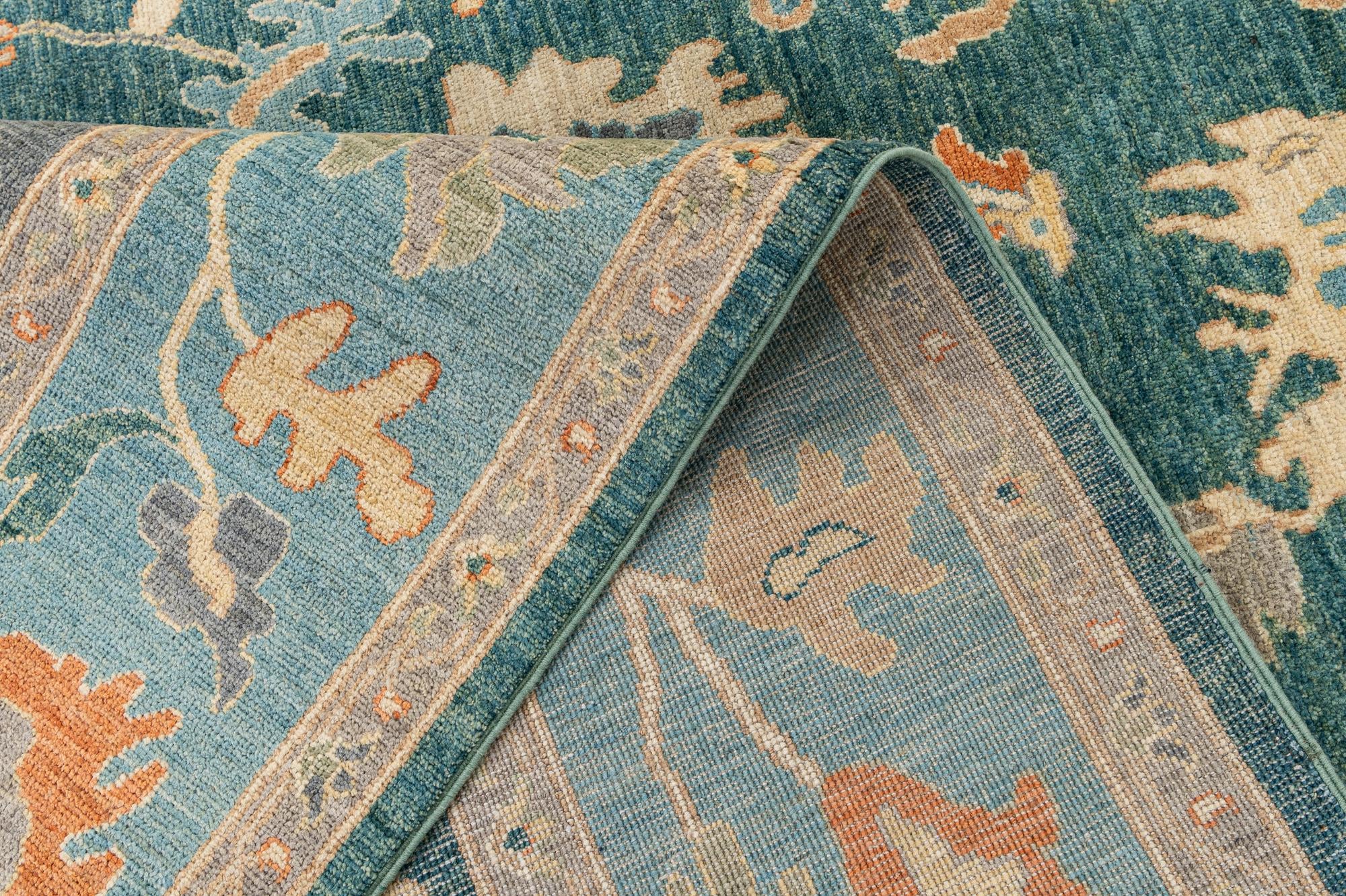 7' 10 x 10' Hand Knotted Oushak Wool Rug