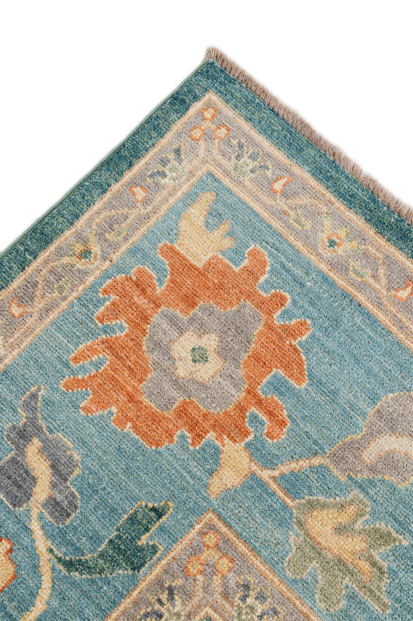 7' 10 x 10' Hand Knotted Oushak Wool Rug