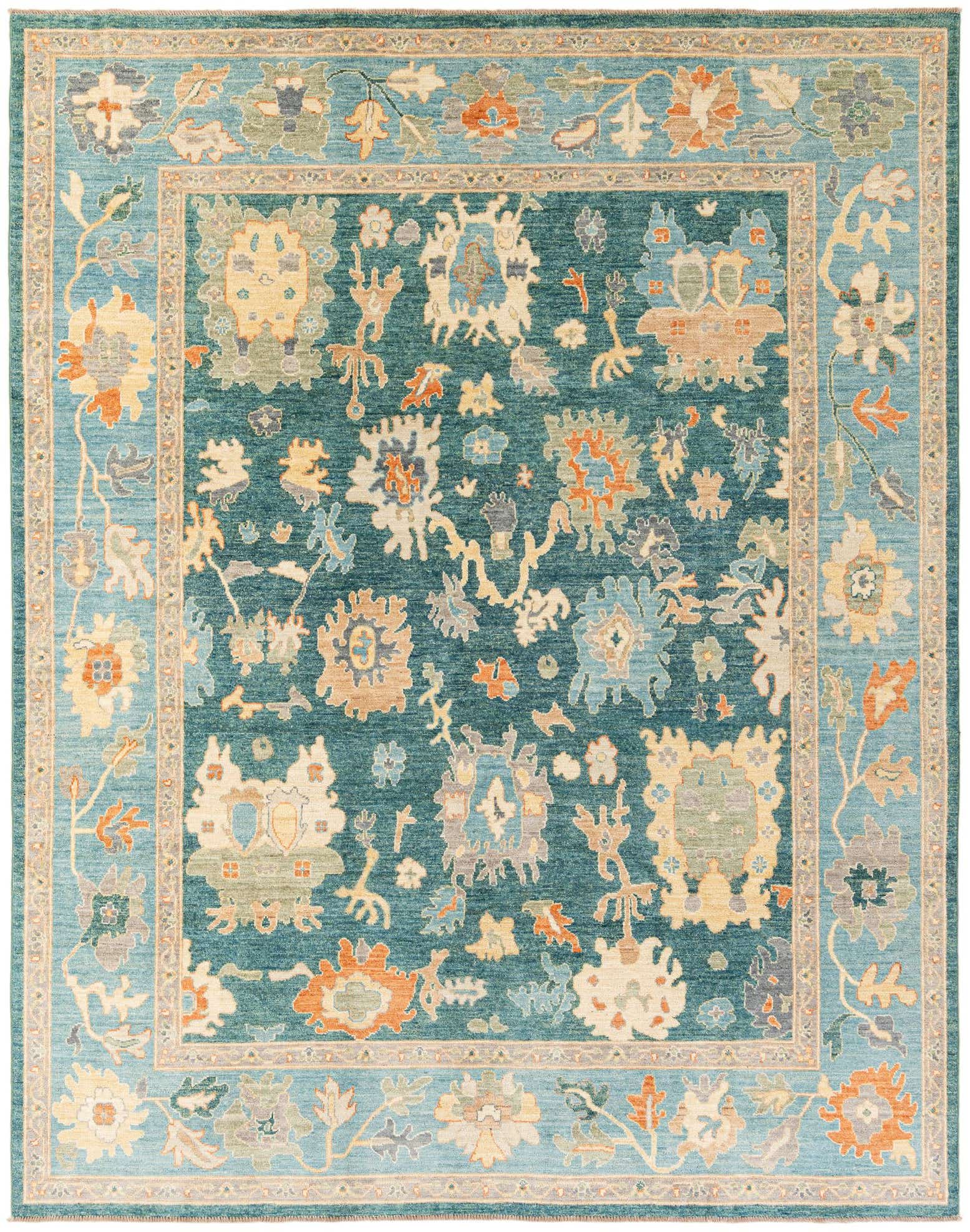 7' 10 x 10' Hand Knotted Oushak Wool Rug