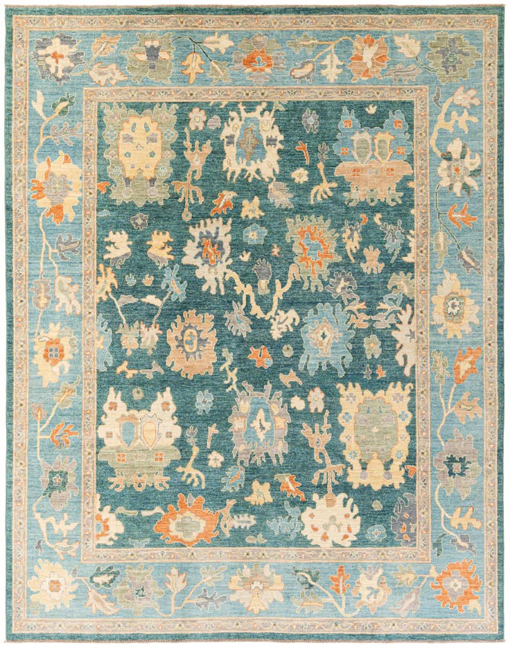 Detail image of 7' 10 x 10' Hand Knotted Oushak Wool Rug