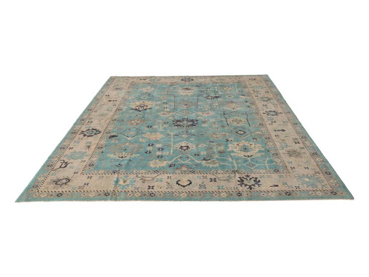 Detail image of 10' 6 x 14' 4 Hand Knotted Oushak Wool Rug