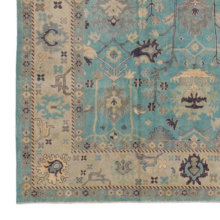 Detail image of 10' 6 x 14' 4 Hand Knotted Oushak Wool Rug