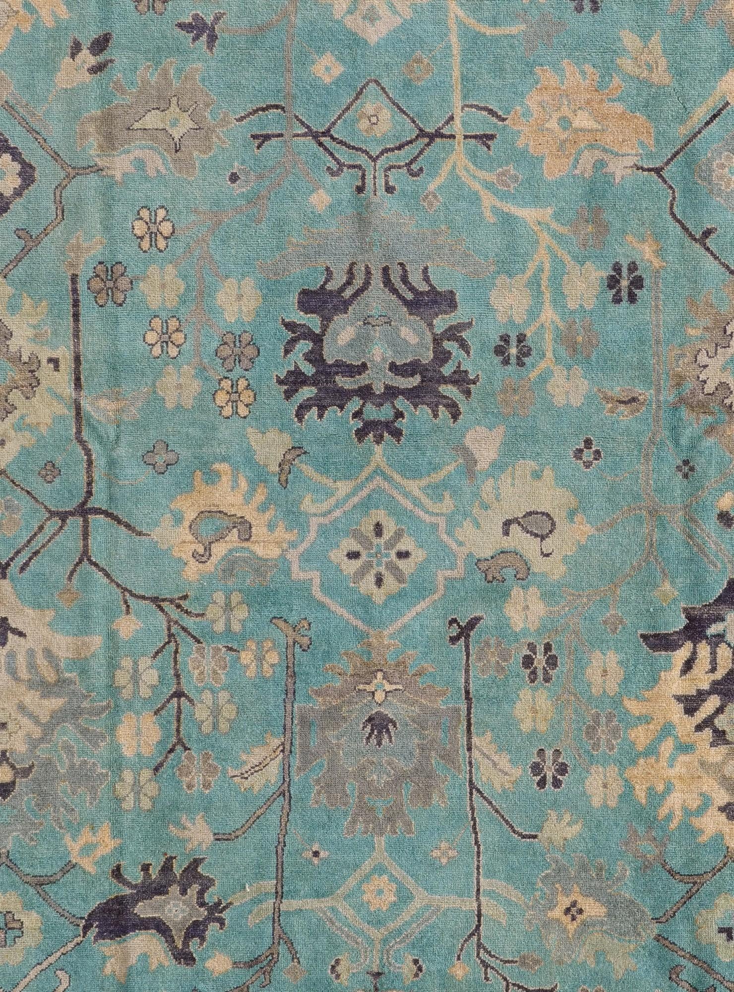 10' 6 x 14' 4 Hand Knotted Oushak Wool Rug