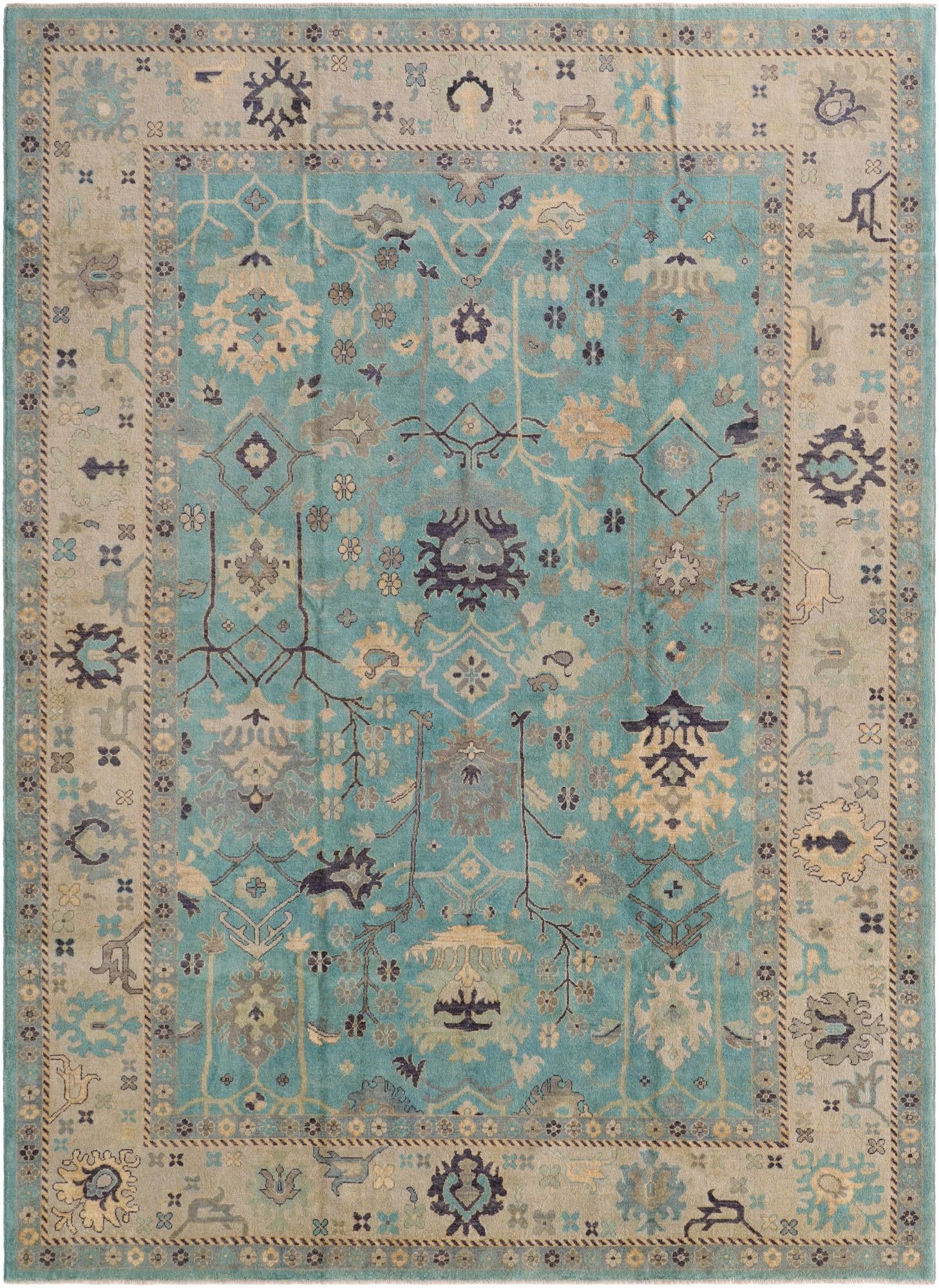 10' 6 x 14' 4 Hand Knotted Oushak Wool Rug