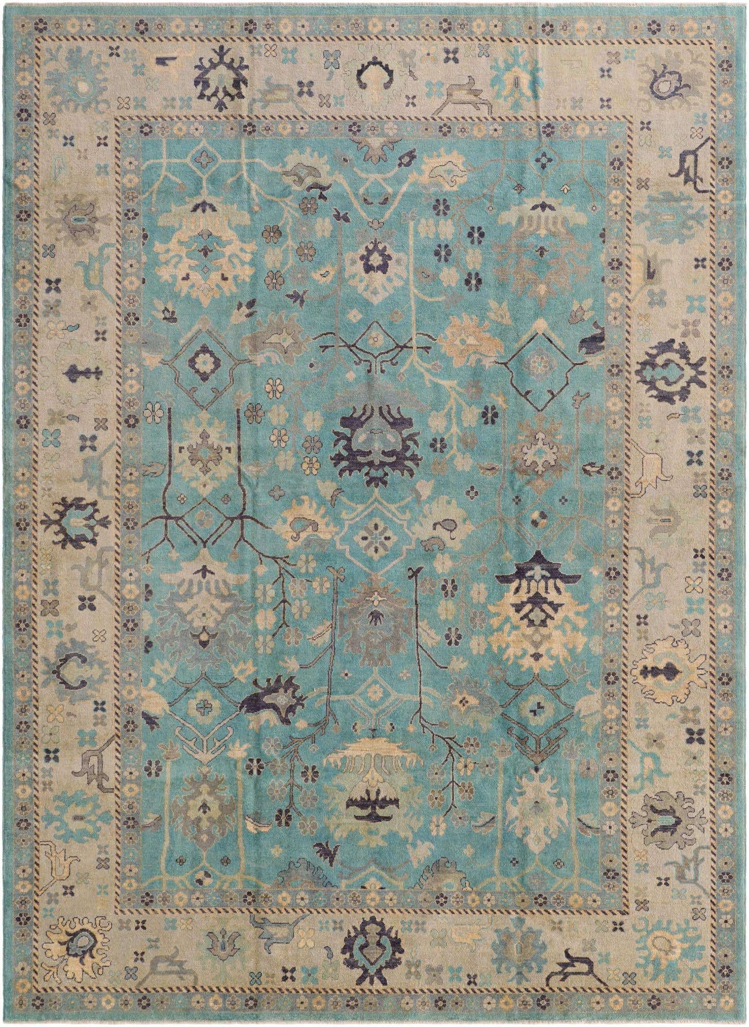 10' 6 x 14' 4 Hand Knotted Oushak Wool Rug