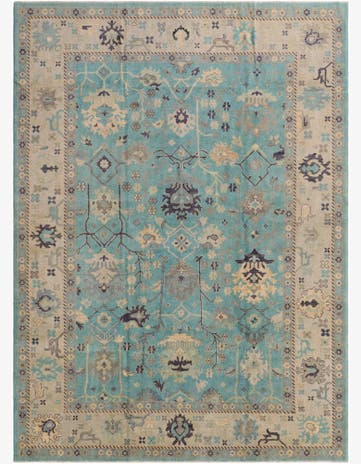 10' 6 x 14' 4 Hand Knotted Oushak Wool Rug