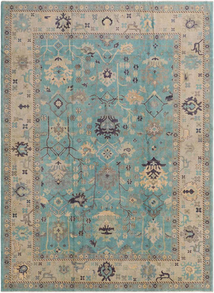 10' 6 x 14' 4 Hand Knotted Oushak Wool Rug