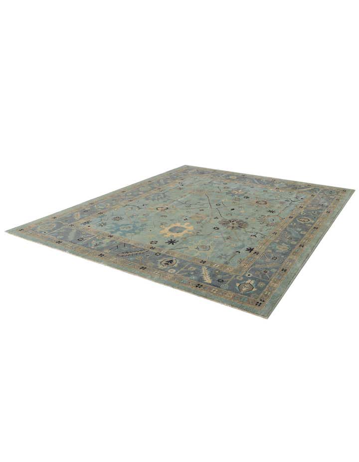 8' 1 x 10' Hand Knotted Oushak Wool Rug