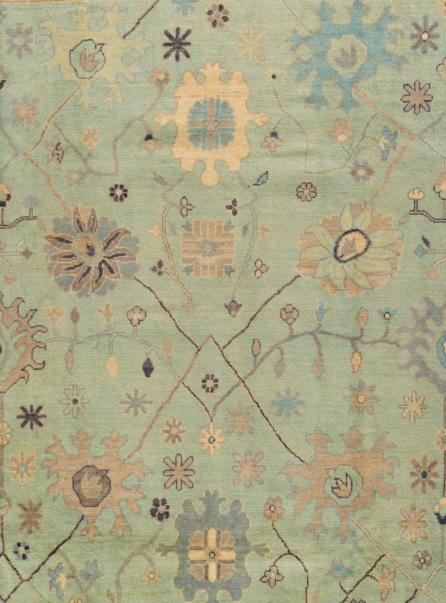 8' 1 x 10' Hand Knotted Oushak Wool Rug