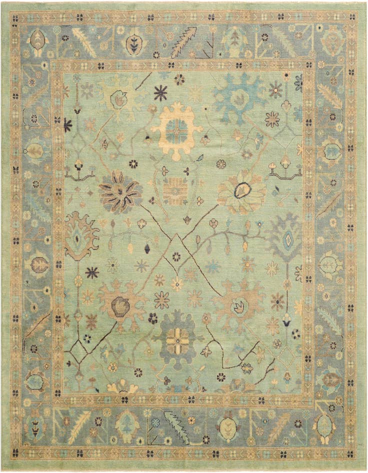 Detail image of 8' 1 x 10' Hand Knotted Oushak Wool Rug