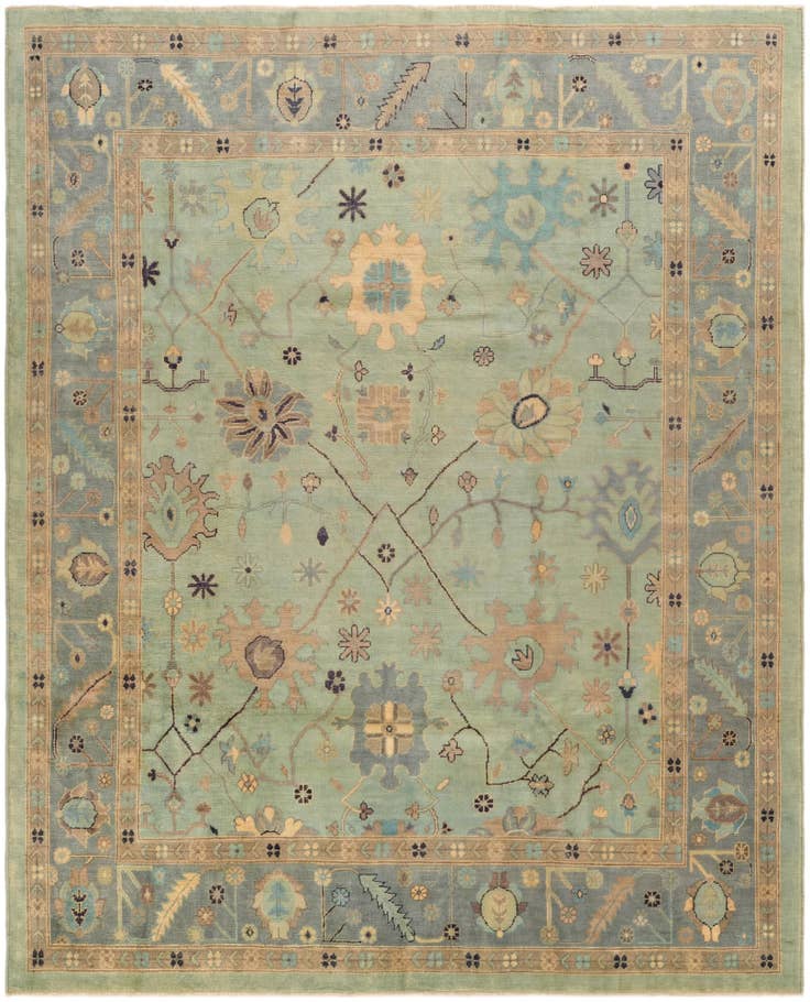 Detail image of 8' 1 x 10' Hand Knotted Oushak Wool Rug