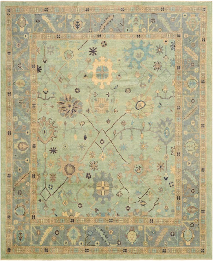 Detail image of 8' 1 x 10' Hand Knotted Oushak Wool Rug