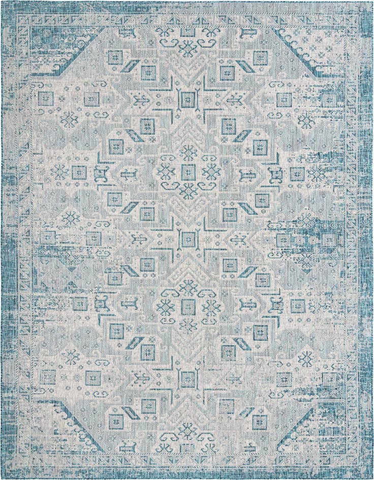 Detail image of 10' x 14' Easy-Clean Aztec Indoor / Outdoor Rug