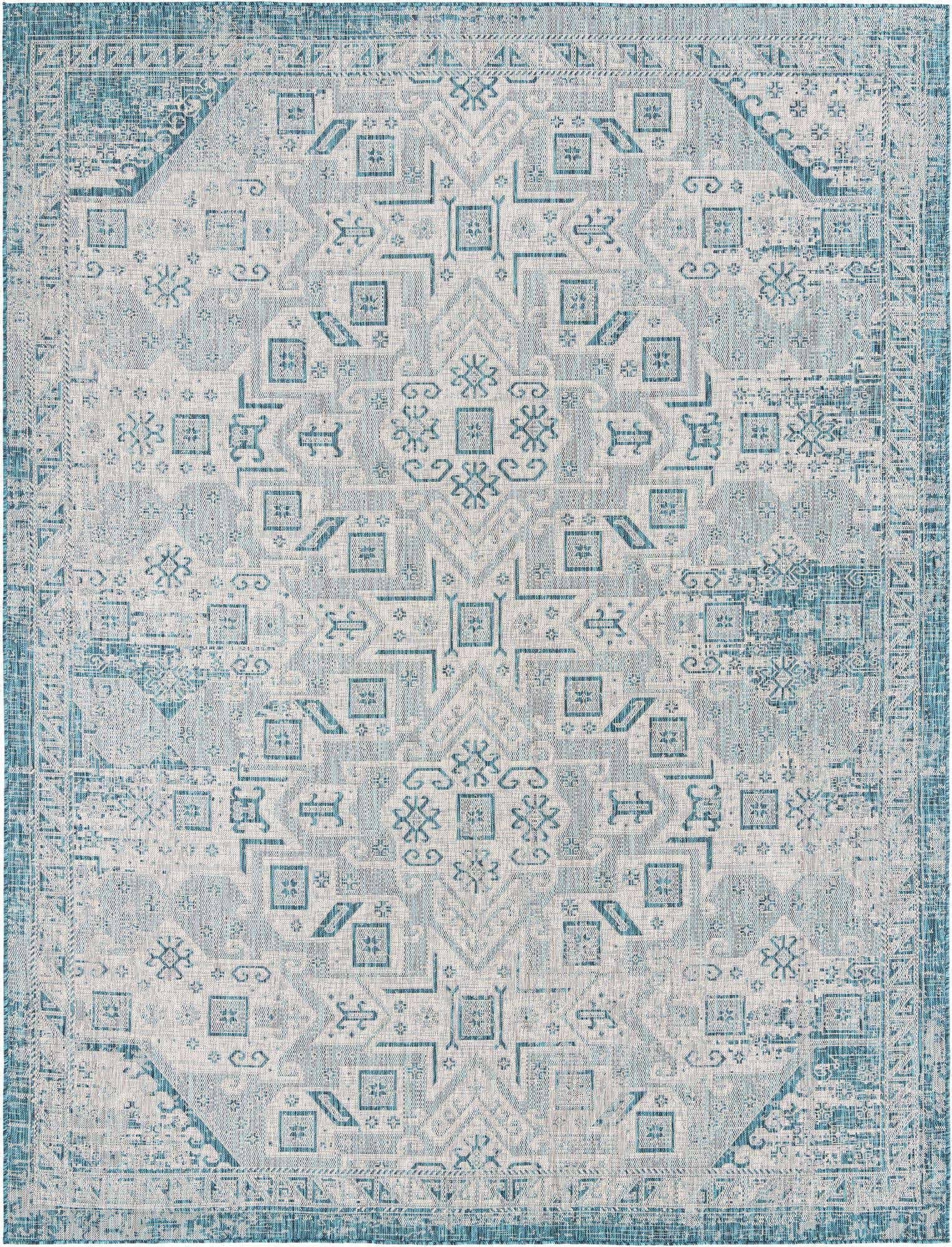 10' x 13' Easy-Clean Aztec Indoor / Outdoor Rug