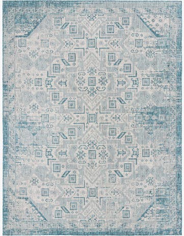 10' x 13' Easy-Clean Aztec Indoor / Outdoor Rug