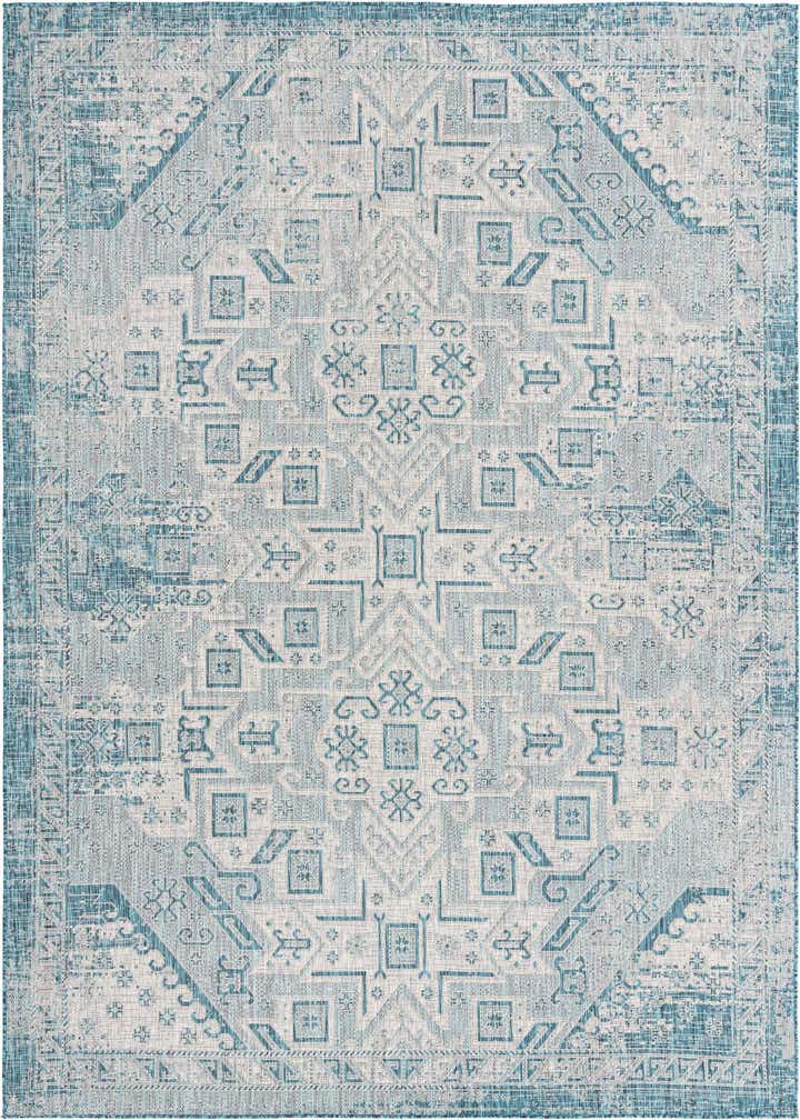 9' x 12' Easy-Clean Aztec Indoor / Outdoor Rug