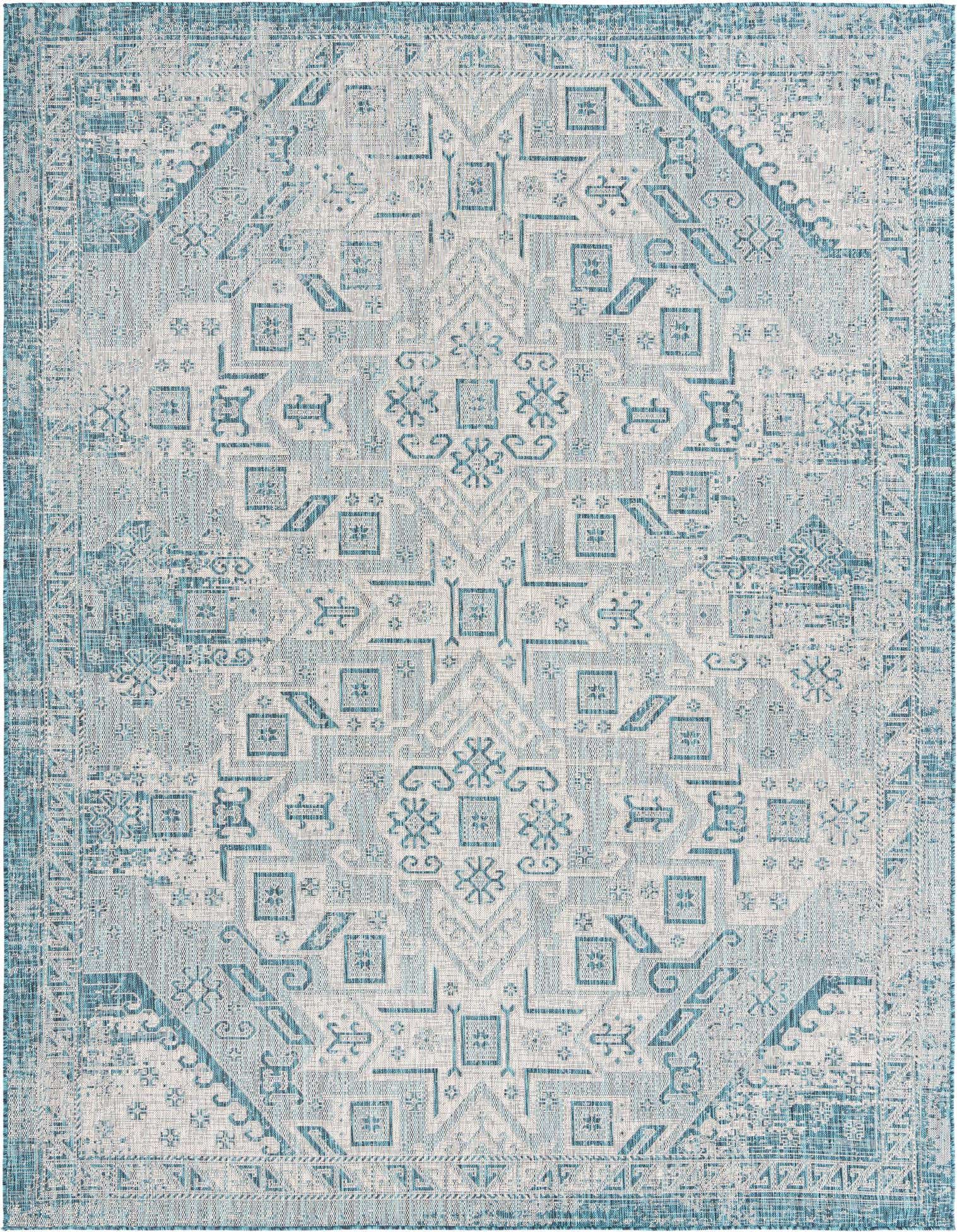 9' x 12' Easy-Clean Aztec Indoor / Outdoor Rug