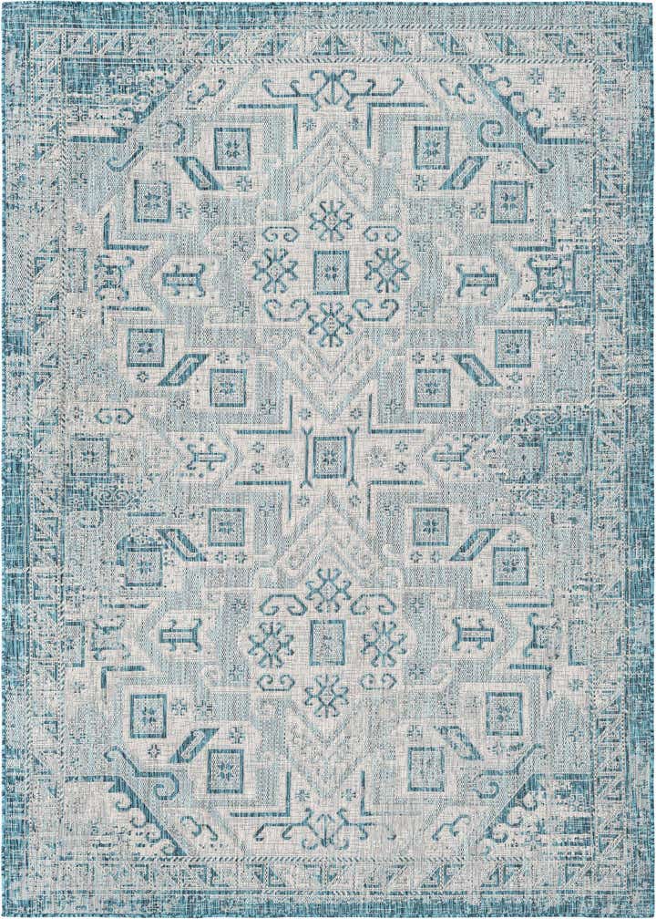 7' x 10' Easy-Clean Aztec Indoor / Outdoor Rug