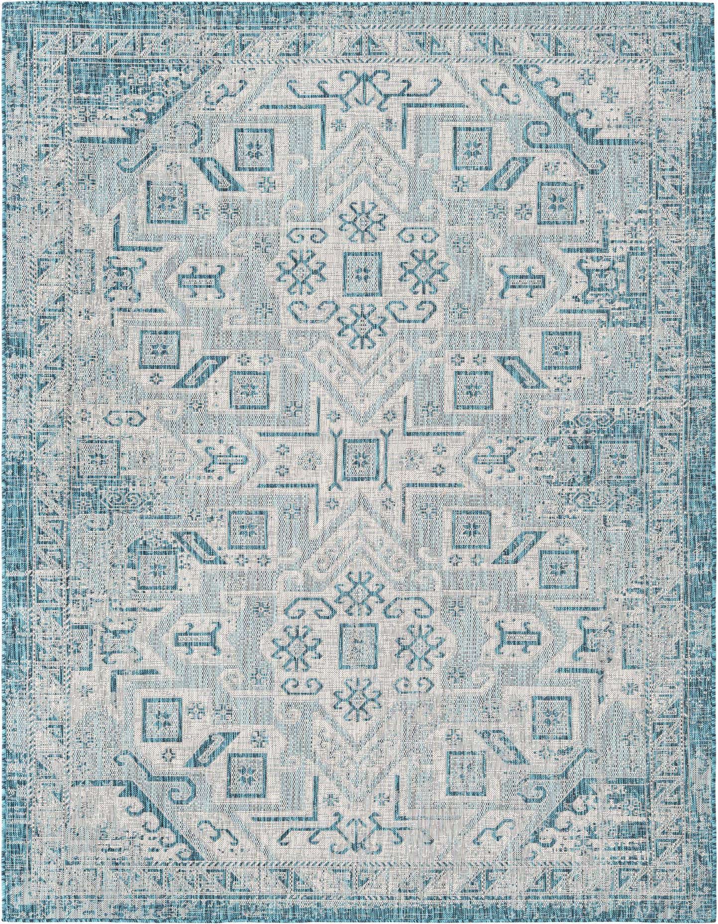7' x 10' Easy-Clean Aztec Indoor / Outdoor Rug