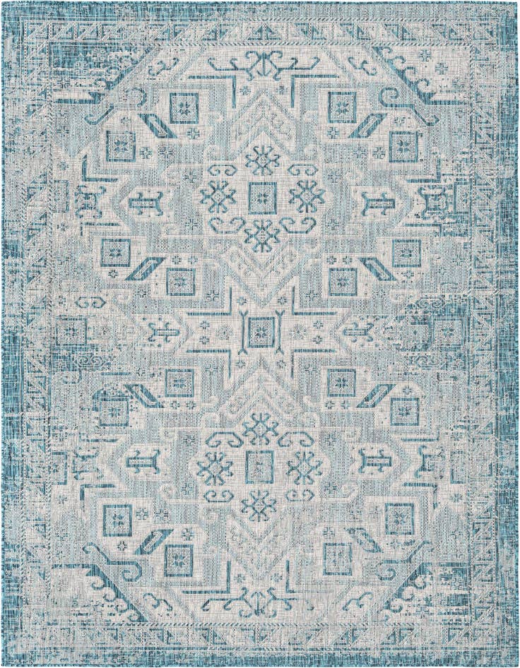 Detail image of 7' x 10' Easy-Clean Aztec Indoor / Outdoor Rug
