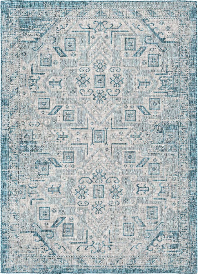 Detail image of 7' x 10' Easy-Clean Aztec Indoor / Outdoor Rug