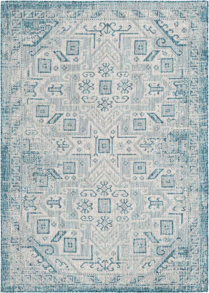 6' x 9' Easy-Clean Aztec Indoor / Outdoor Rug