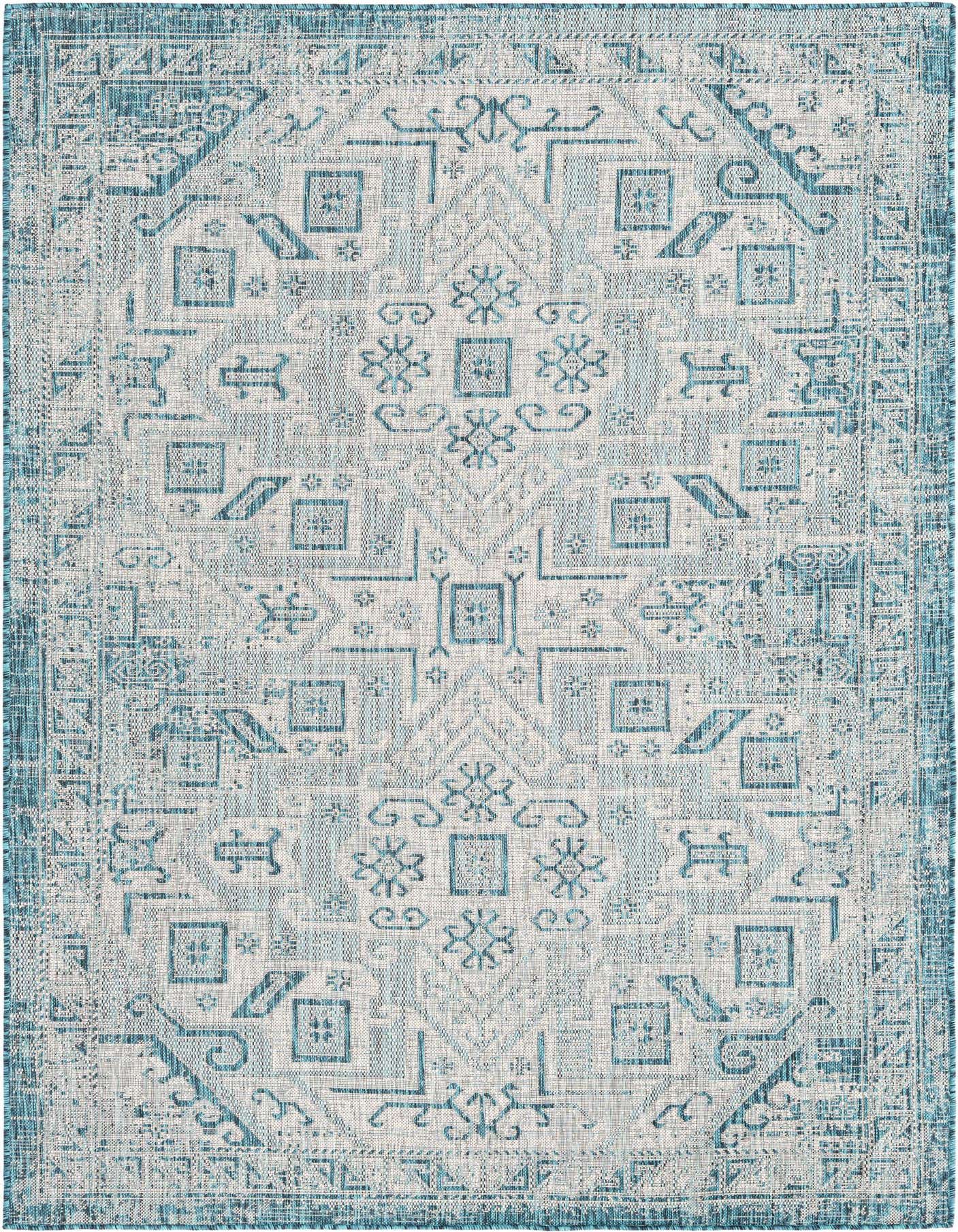 6' x 9' Easy-Clean Aztec Indoor / Outdoor Rug