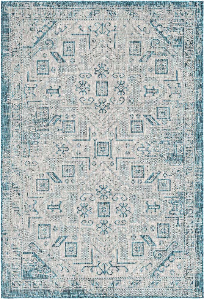 5' 3 x 8' Easy-Clean Aztec Indoor / Outdoor Rug
