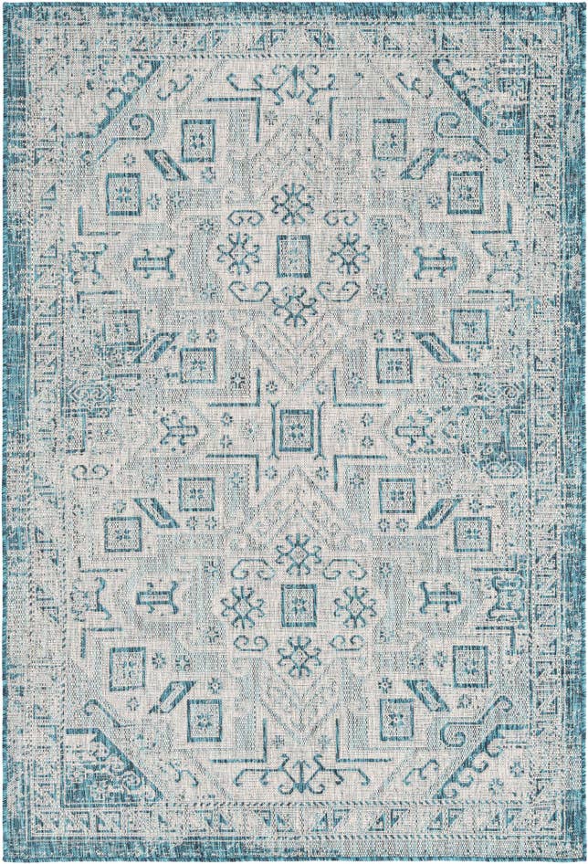 Detail image of 5' 3 x 8' Easy-Clean Aztec Indoor / Outdoor Rug