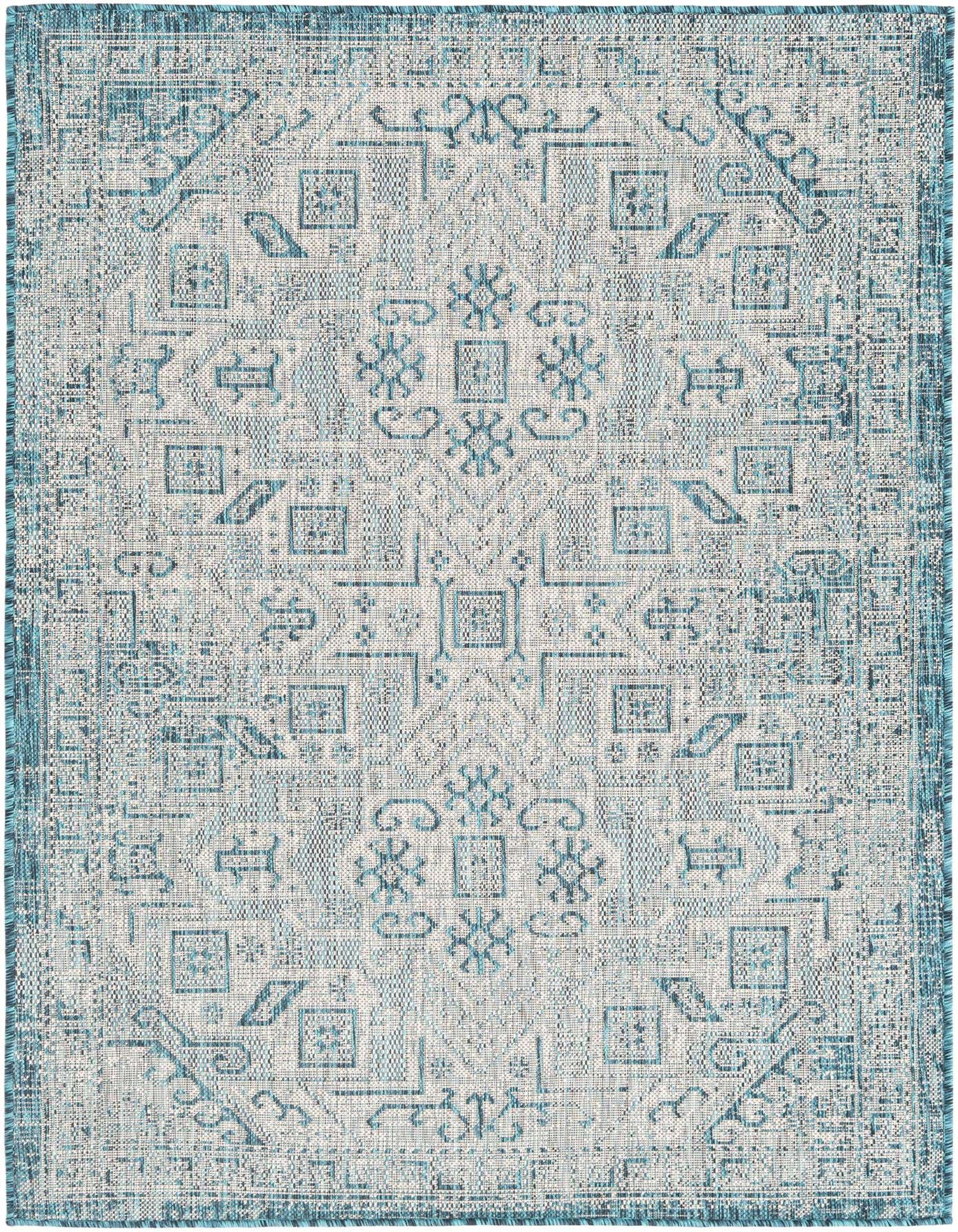 4' x 6' Easy-Clean Aztec Indoor / Outdoor Rug