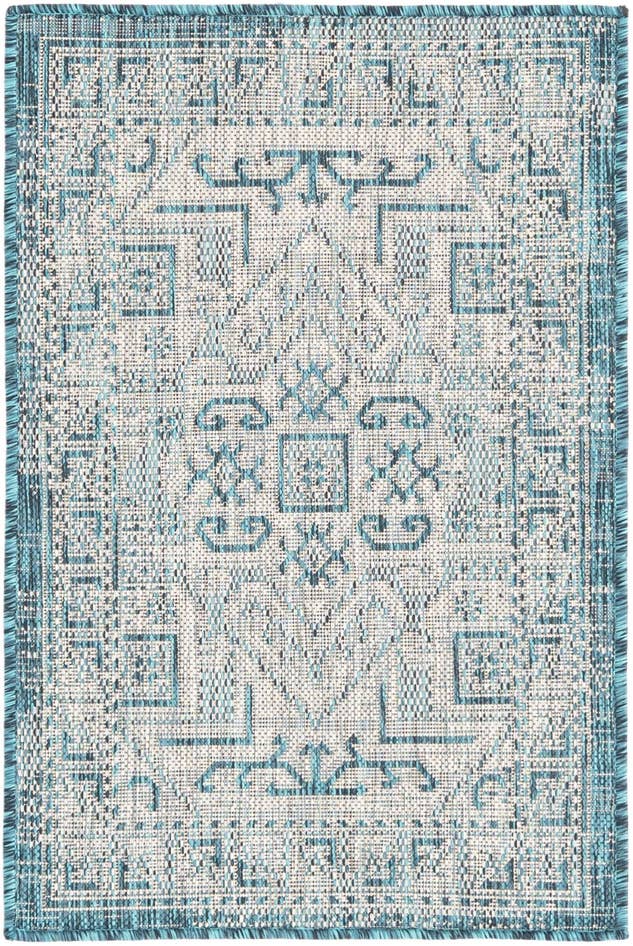 Detail image of 2' x 3' Easy-Clean Aztec Indoor / Outdoor Rug