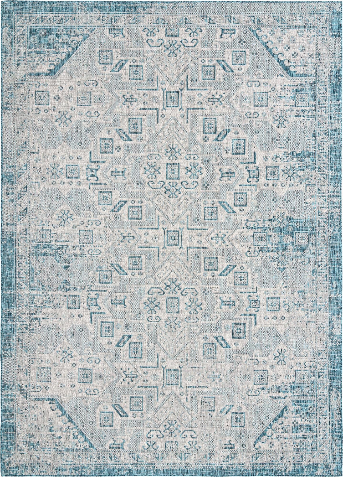 10' x 14'  Washable Aztec Indoor / Outdoor Rug