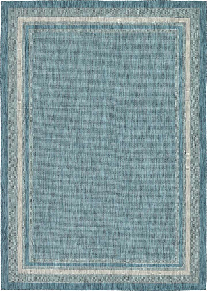 7' 10 x 11' Easy-Clean Border Indoor / Outdoor Rug
