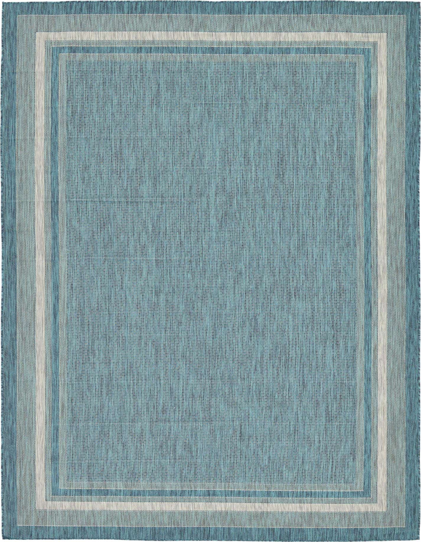 7' 10 x 11' Easy-Clean Border Indoor / Outdoor Rug