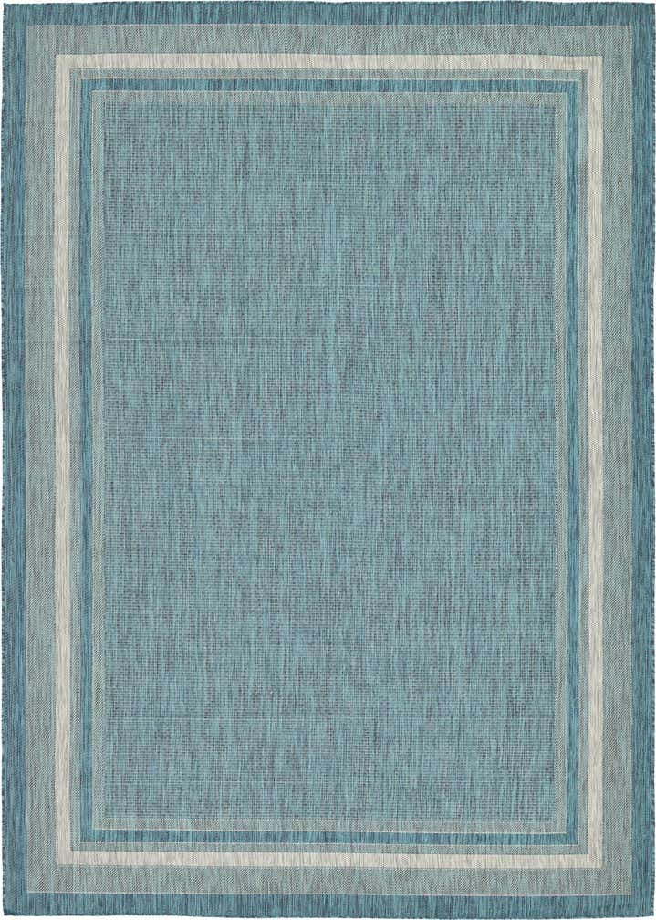 7' 10 x 11' Easy-Clean Border Indoor / Outdoor Rug