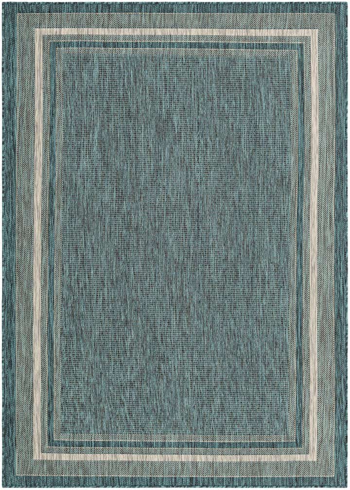5' 3 x 8' Easy-Clean Border Indoor / Outdoor Rug