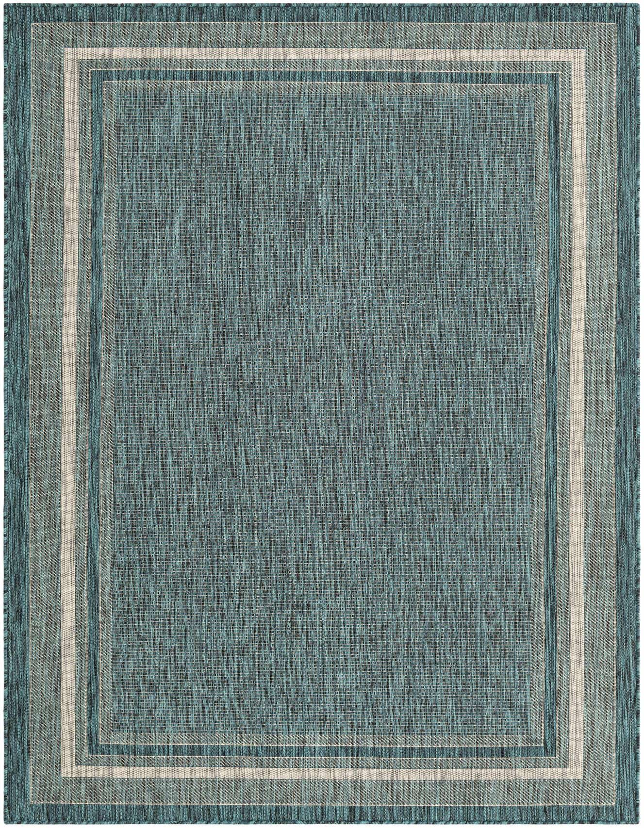 5' 3 x 8' Easy-Clean Border Indoor / Outdoor Rug
