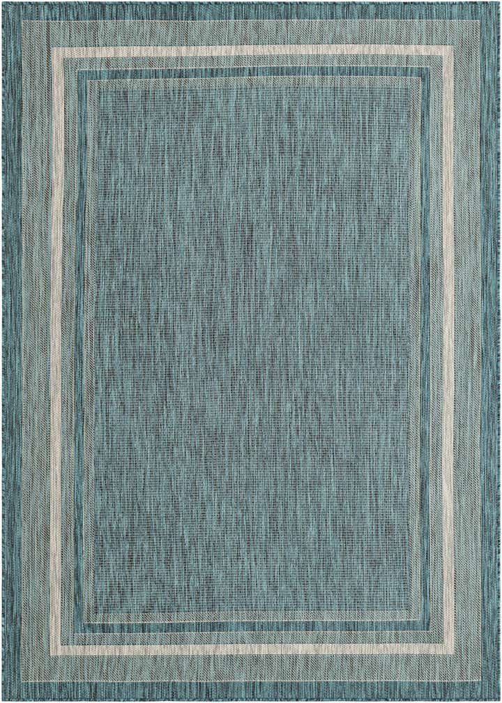 6' x 9' Easy-Clean Border Indoor / Outdoor Rug