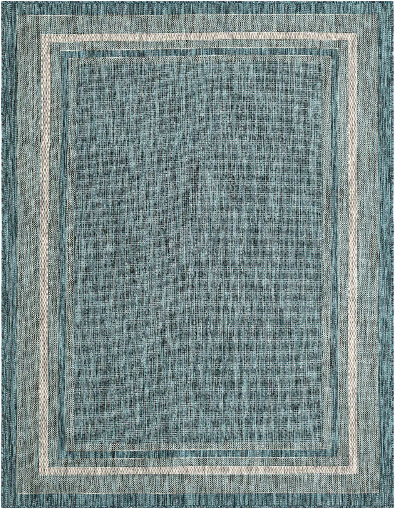 6' x 9' Easy-Clean Border Indoor / Outdoor Rug
