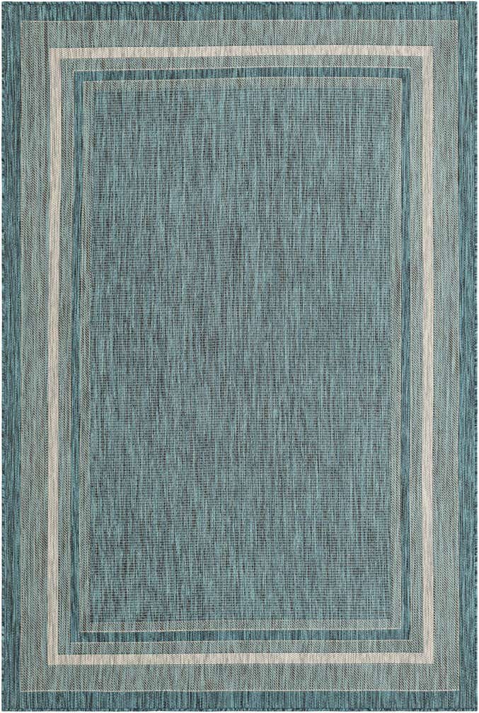 6' x 9' Easy-Clean Border Indoor / Outdoor Rug