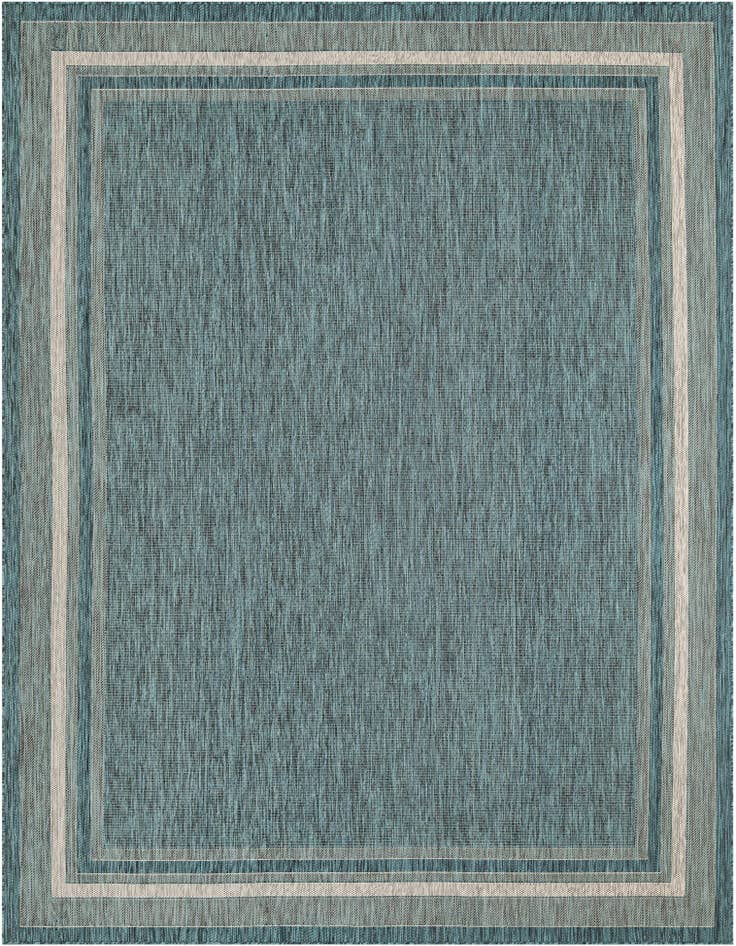 Detail image of 9' x 12' Easy-Clean Border Indoor / Outdoor Rug