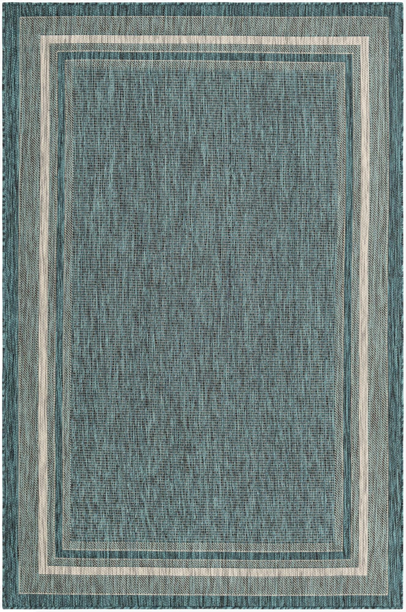 5' 3 x 8'  Washable Border Indoor / Outdoor Rug