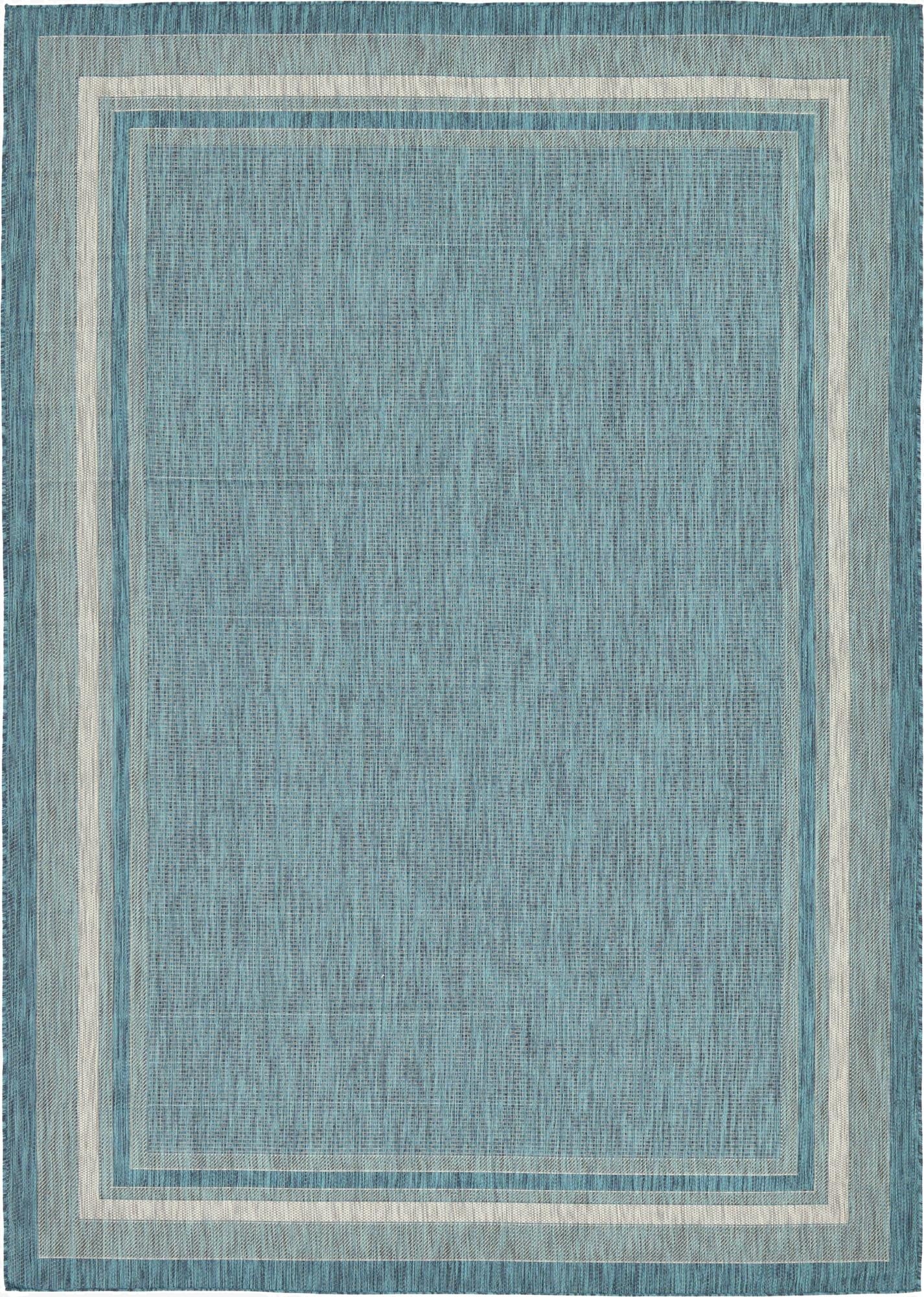 Primary image 7' 10 x 11'  Washable Border Indoor / Outdoor Rug