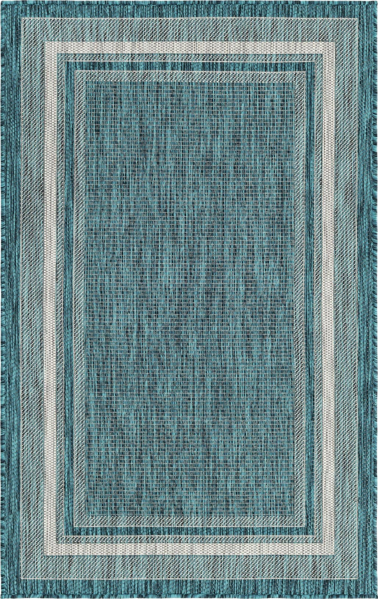 Primary image 3' x 5' 3  Washable Border Indoor / Outdoor Rug