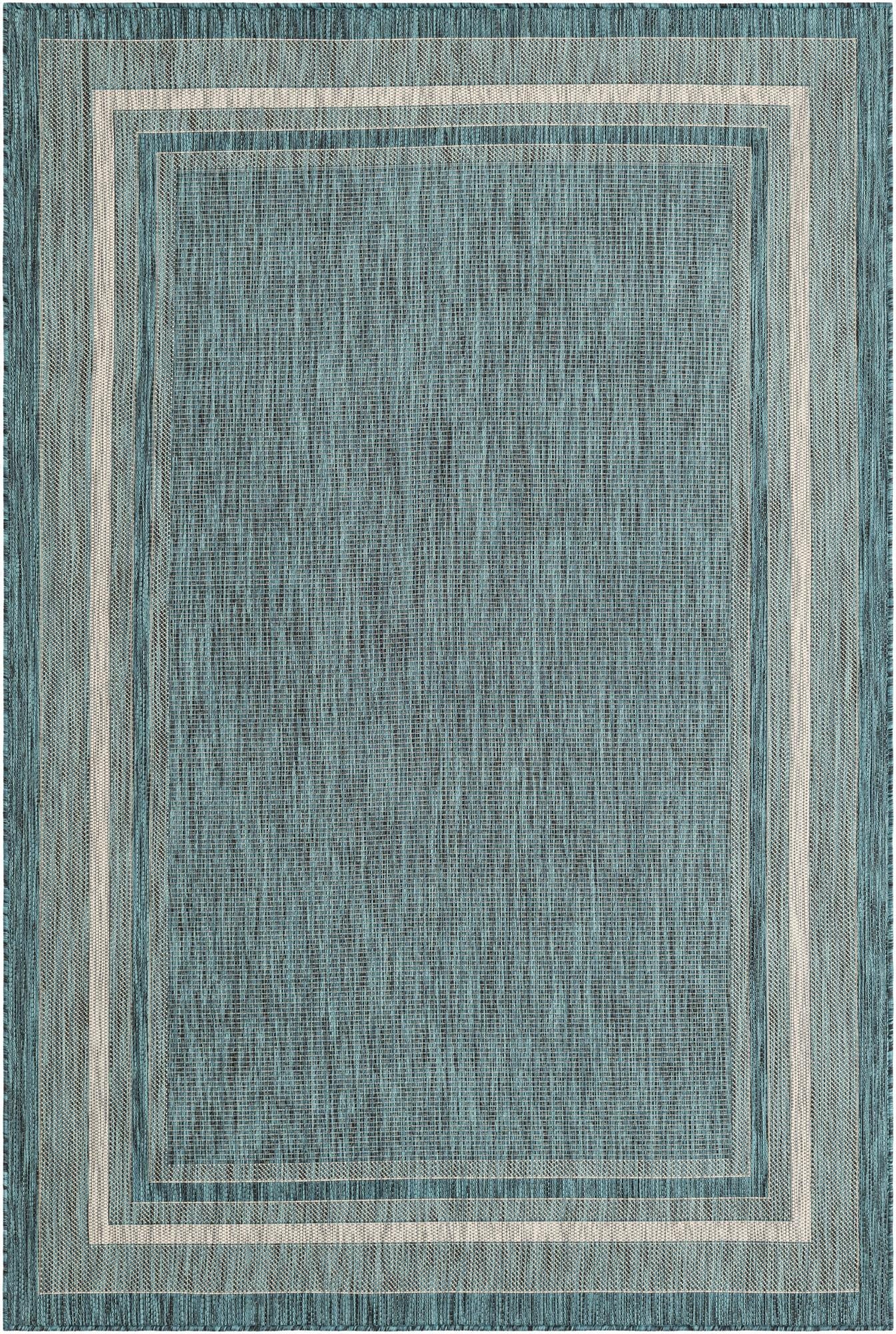 Primary image 6' x 9'  Washable Border Indoor / Outdoor Rug